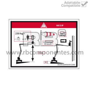 ADESIVO ALTEZZA PIANALE+CARICO PER H15IP