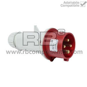 ENCHUFE M/ TRIFASICO 3+T 16 AMP ROJO
