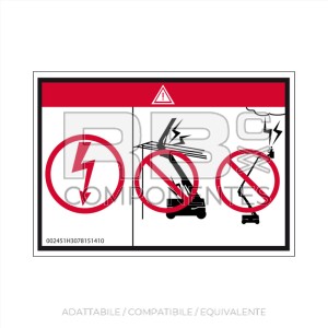 ADESIVO PERICOLO DI ELETTROCUZIONE PER ARTICOLATI