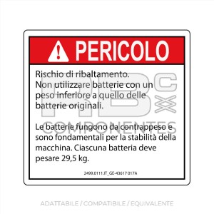 ADESIVO COMPATIBILE REF  REF. GE 43617IT_017A