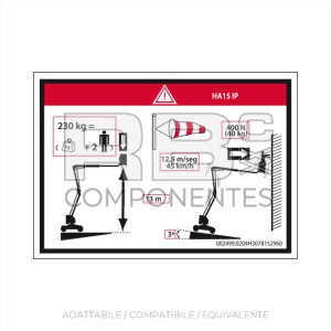 ADESIVO ALTEZZA PIANALE+CARICO PER H15IP