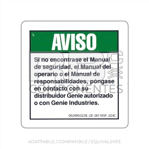 ADESIVO COMPATIBILE REF. GE 28176 024 (SPAGNOLO)