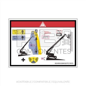 ADESIVO ALTEZZA PIANALE+CARICO PER 43TPX