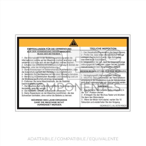 ADESIVO ISTRUZIONI D'USO (TEDESCO) 210X140mm