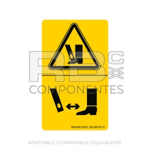 ADESIVO AVVERTENZA COMPATIBILE REF. GE 82475