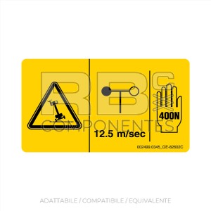 ADESIVO PERICOLO LATERALE COMPATIBILE REF GN 82604