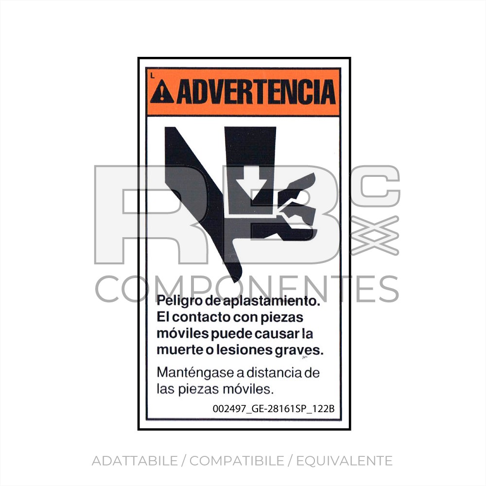 ADH. COMPATIBLE CON LA REF GE 28161 122B