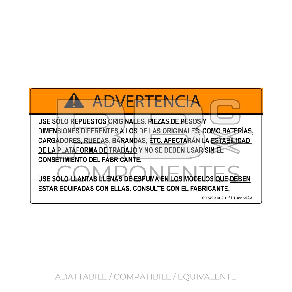 ADESIVO COMPATIBILE REF  REF. SJ 108666AA