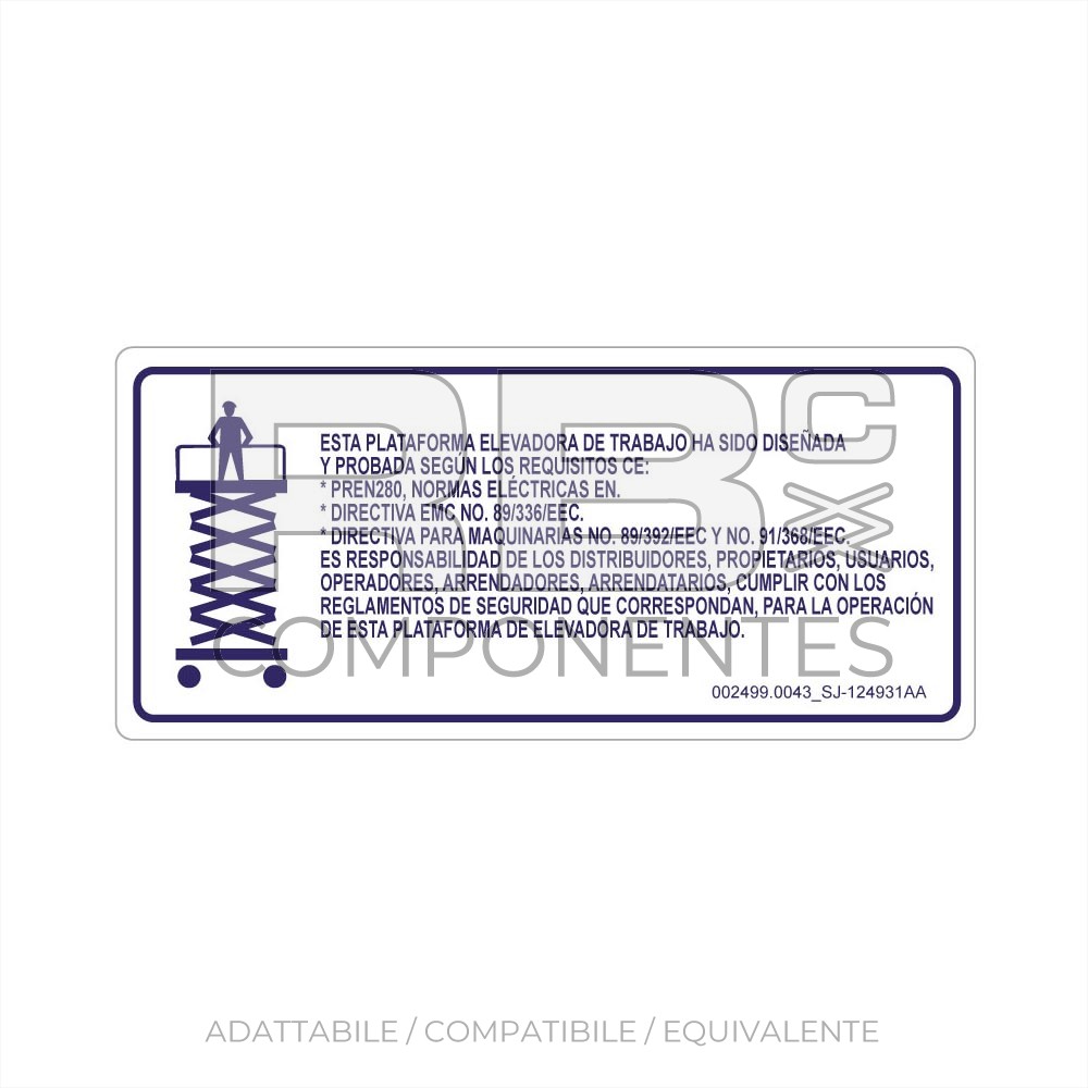 ADESIVO COMPATIBILE REF  REF. SJ 124931AA