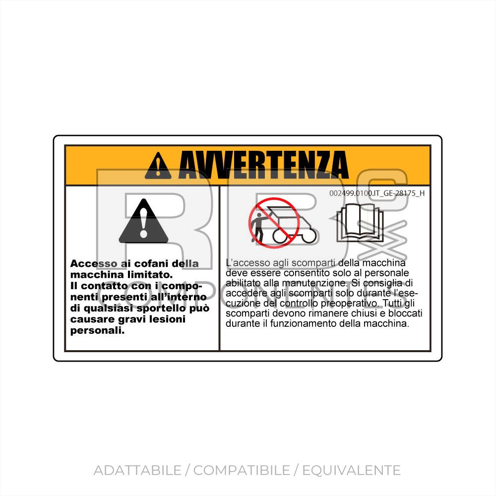 ADESIVO COMPATIBILE REF. GE  28175 (ITALIANO)
