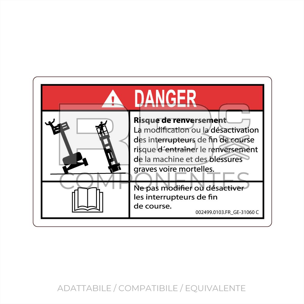 ADESIVO COMPATIBILE REF. GE 31060 (FRANCESE)