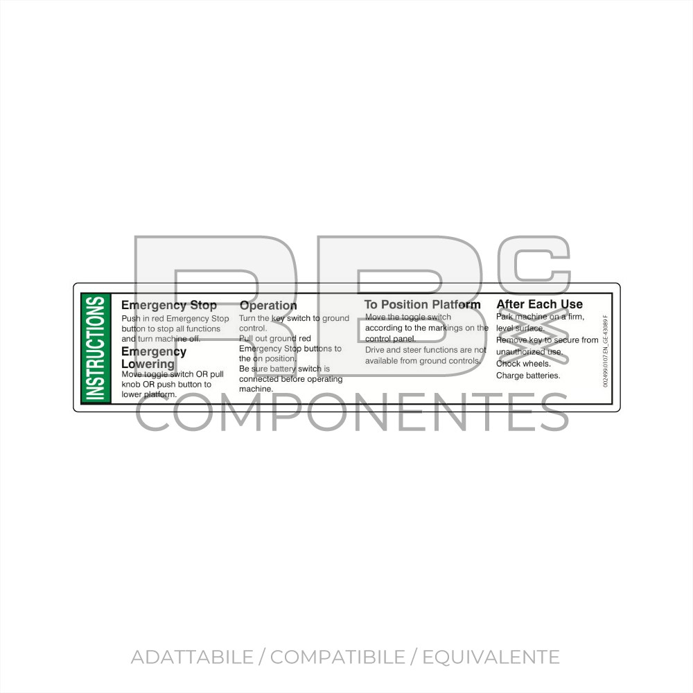ADESIVO COMPATIBILE REF GE-43089_F
