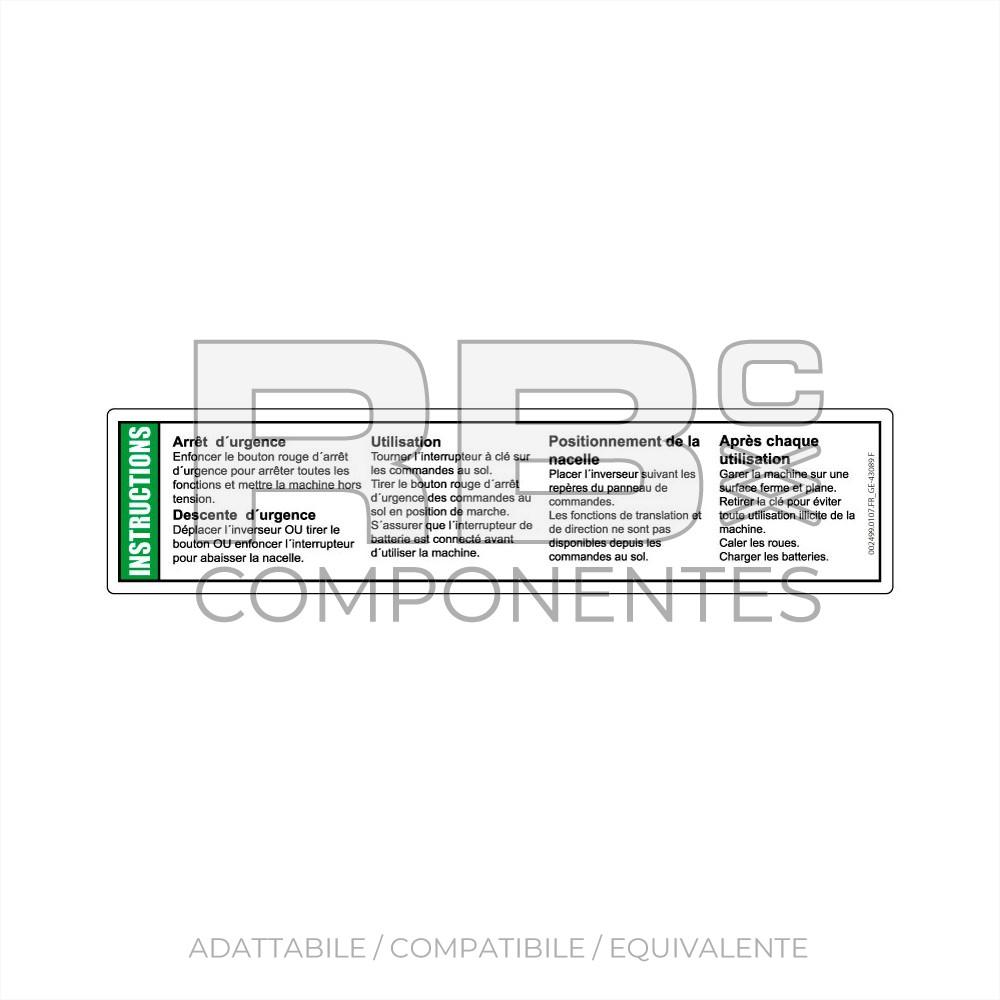 ADESIVO COMPATIBILE REF GE-43089FR_F