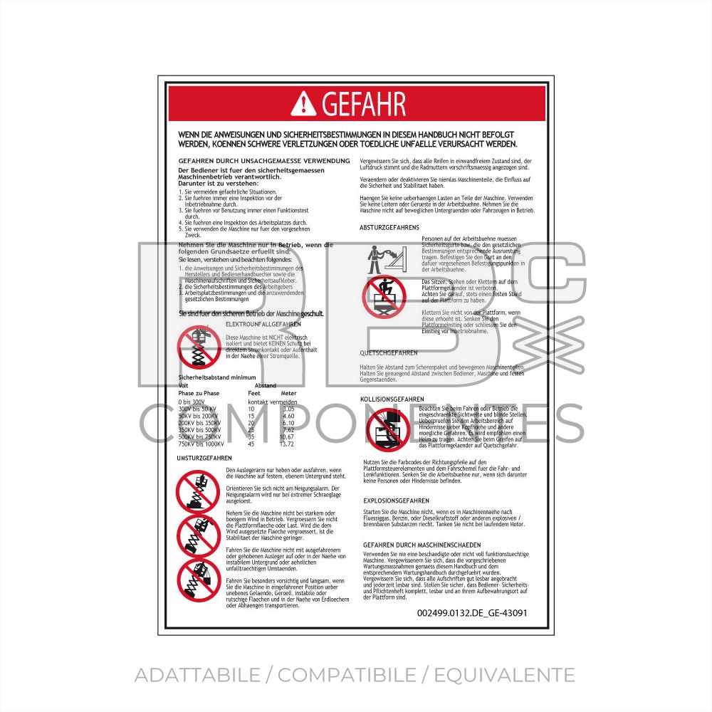 ADESIVO COMPATIBILE REF 43091 DE