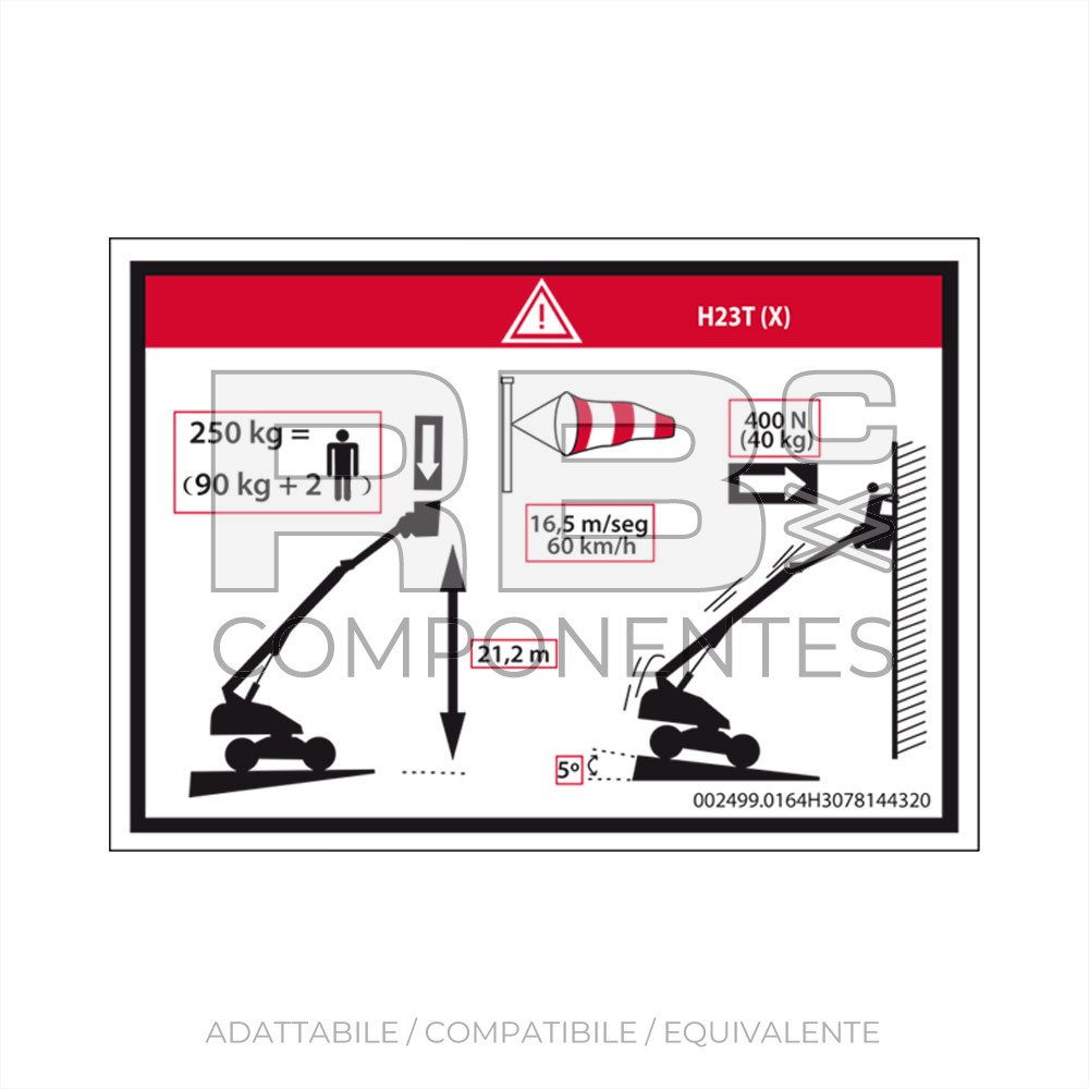ADH. ALTURA DE PISO+CAPACIDAD DE CARGA H23T(X)