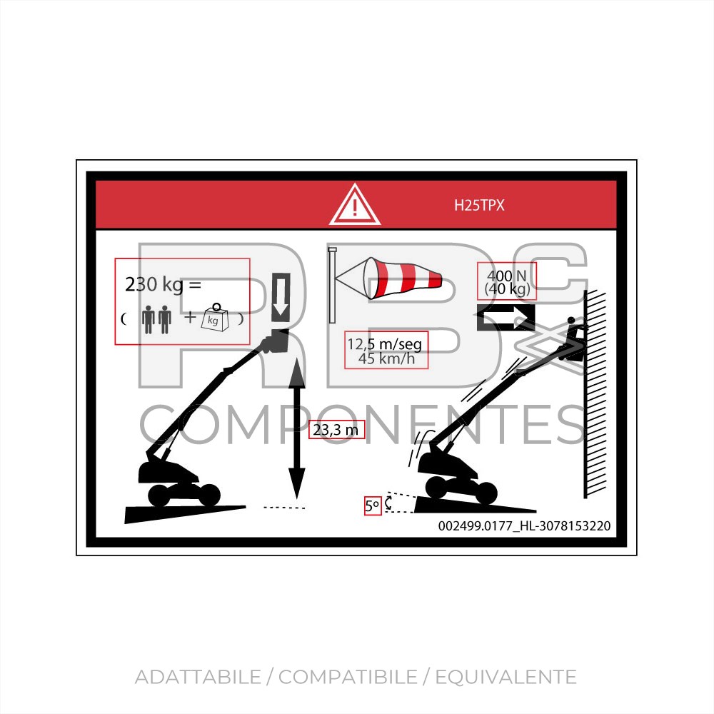 ADESIVO COMPATIBILE REF HL 3078153220