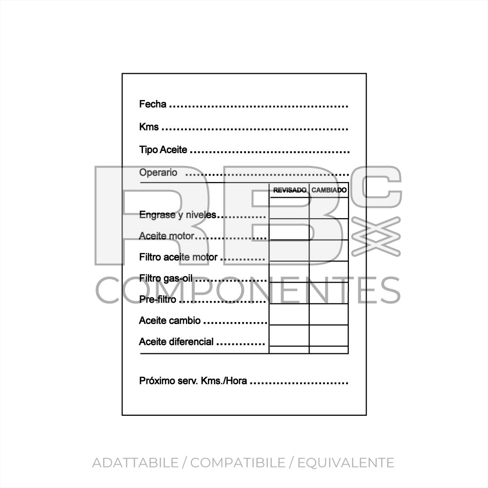 ADH. REVISION DE ACEITE 75x105mm