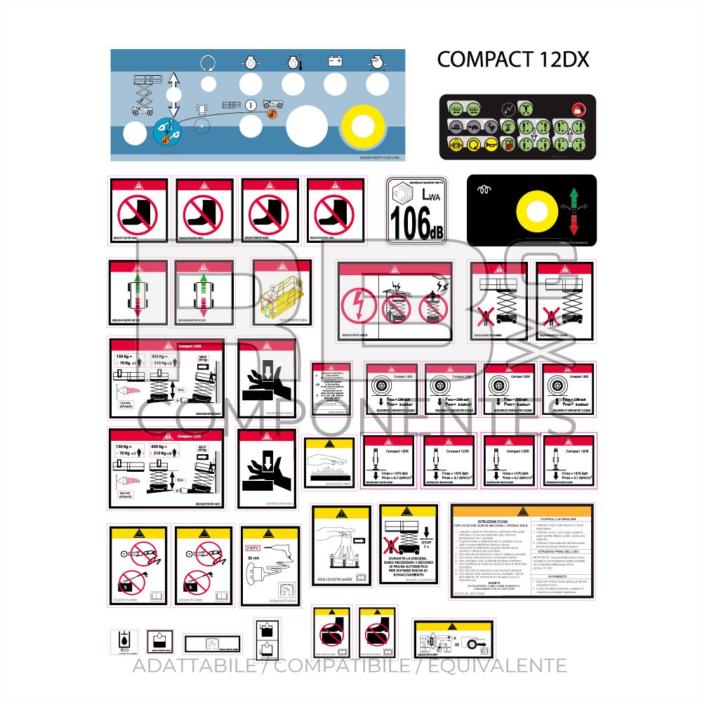 KIT COMPLETO ADESIVI PER C-12DX (ITALIANO)