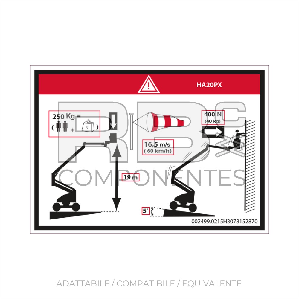 ALTURA SUELO+CARGA PARA HA20PX (ANTIGUA) PLAT. ART