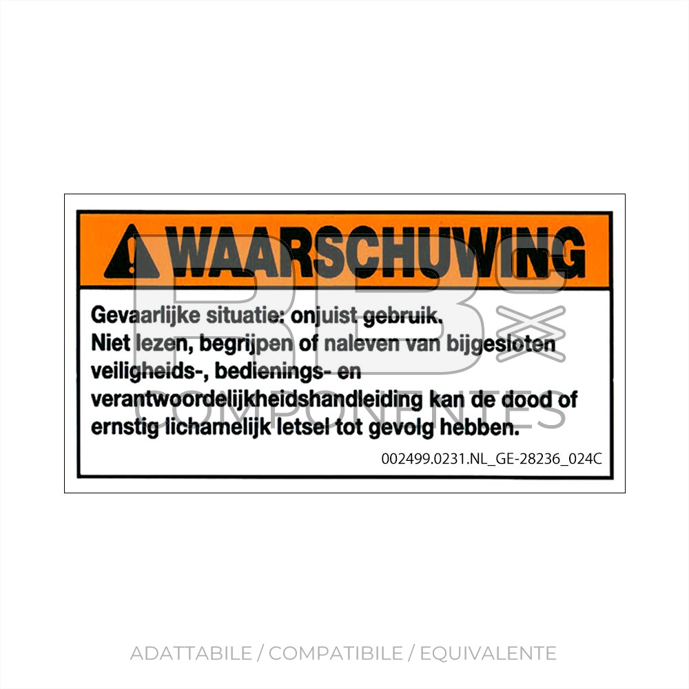 ADESIVO COMPATIBILE REF. GE 31059 (OLANDESE)