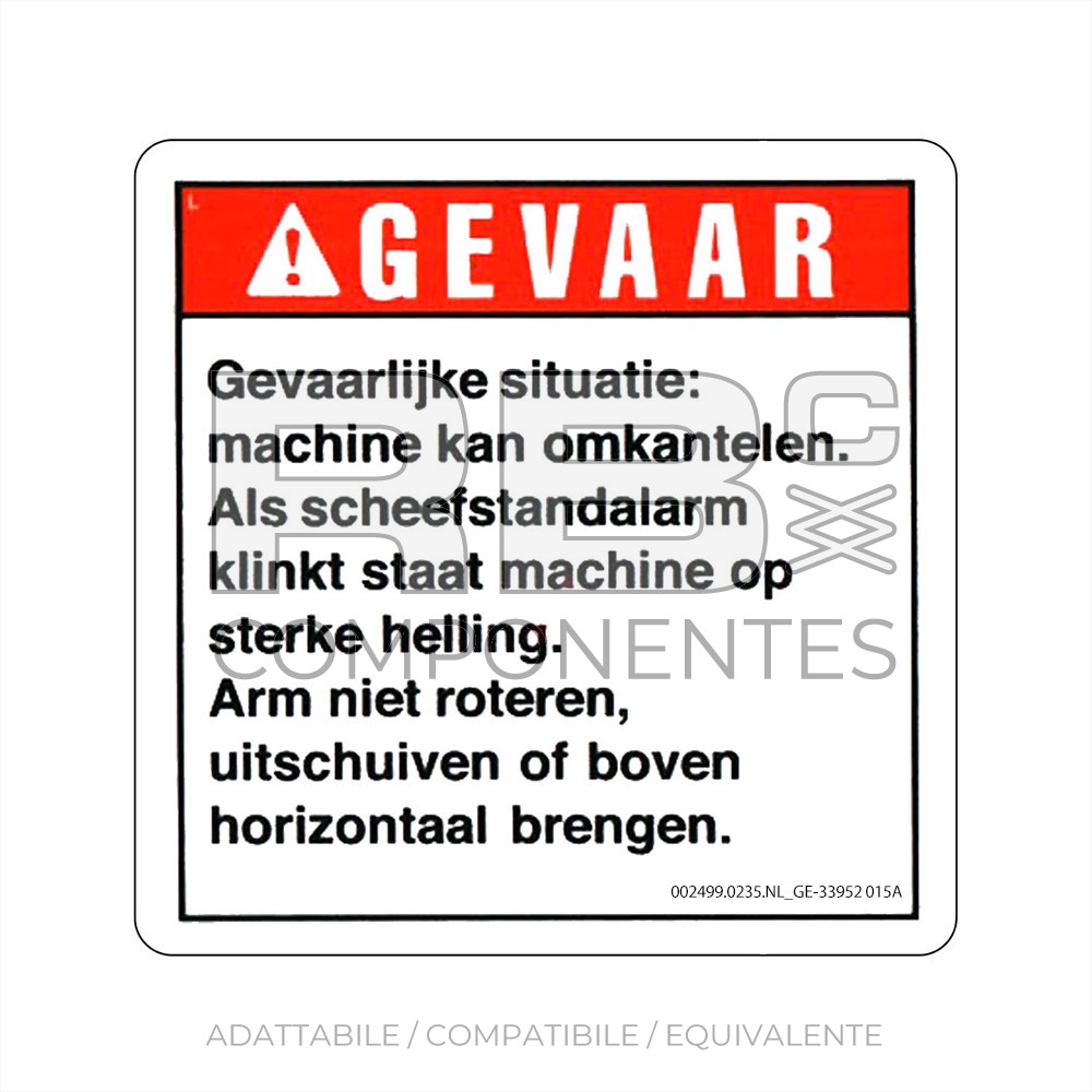 ADESIVO COMPATIBILE REF GE-33952 BGE-33952DU