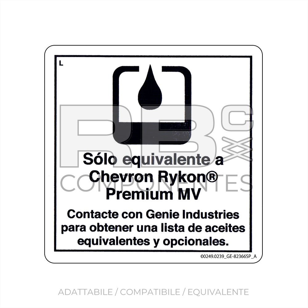 ADESIVO COMPATIBILE REF. GE 82366 A (SPAGNOLO)