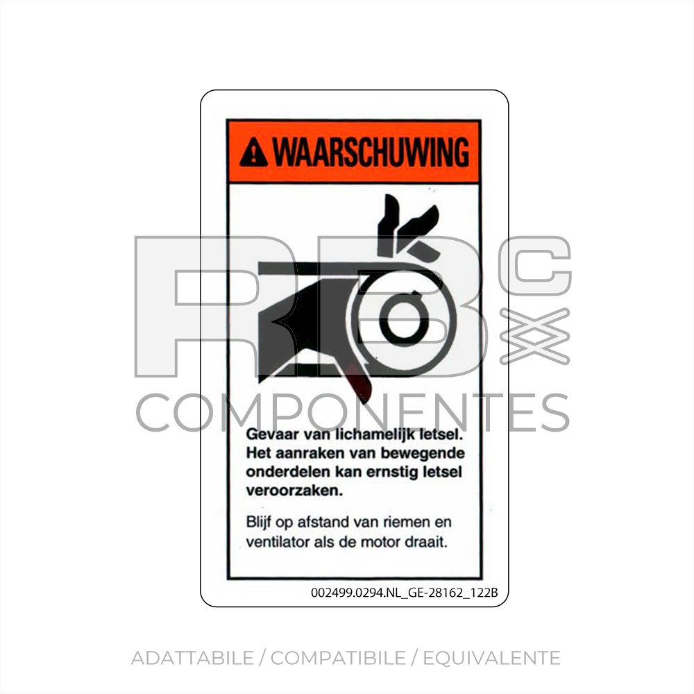 ADESIVO COMPATIBILE REF. GE 28162 C (OLANDESE)
