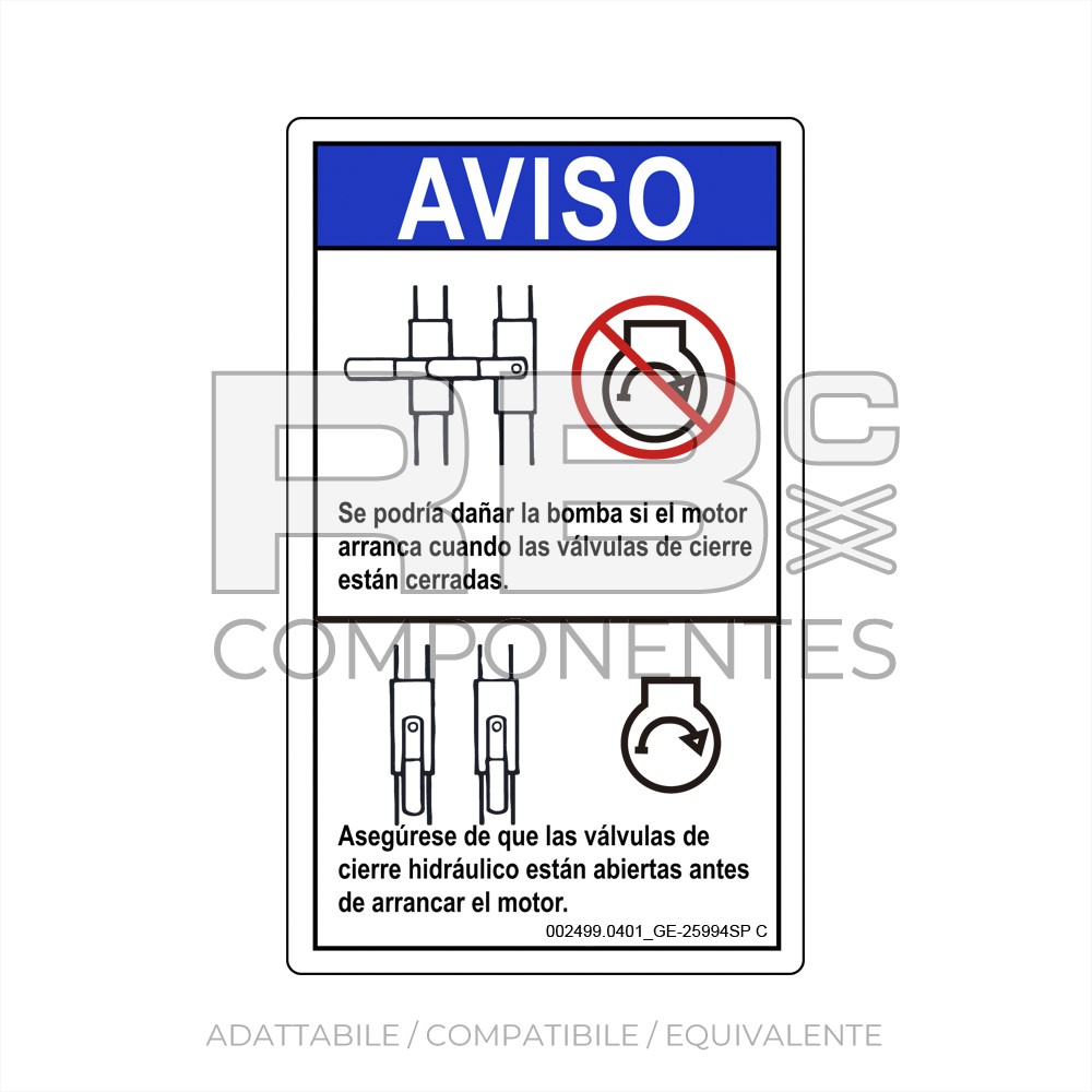 ADESIVO COMPATIBILE REF. GE 25994 (SPAGNOLO)