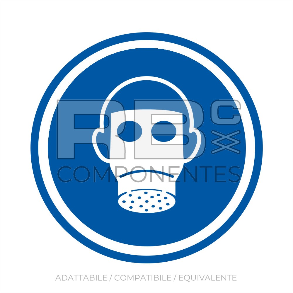 ADESIVO OBBLIGO USO MASCHERA (ISO 7010) 90x90MM
