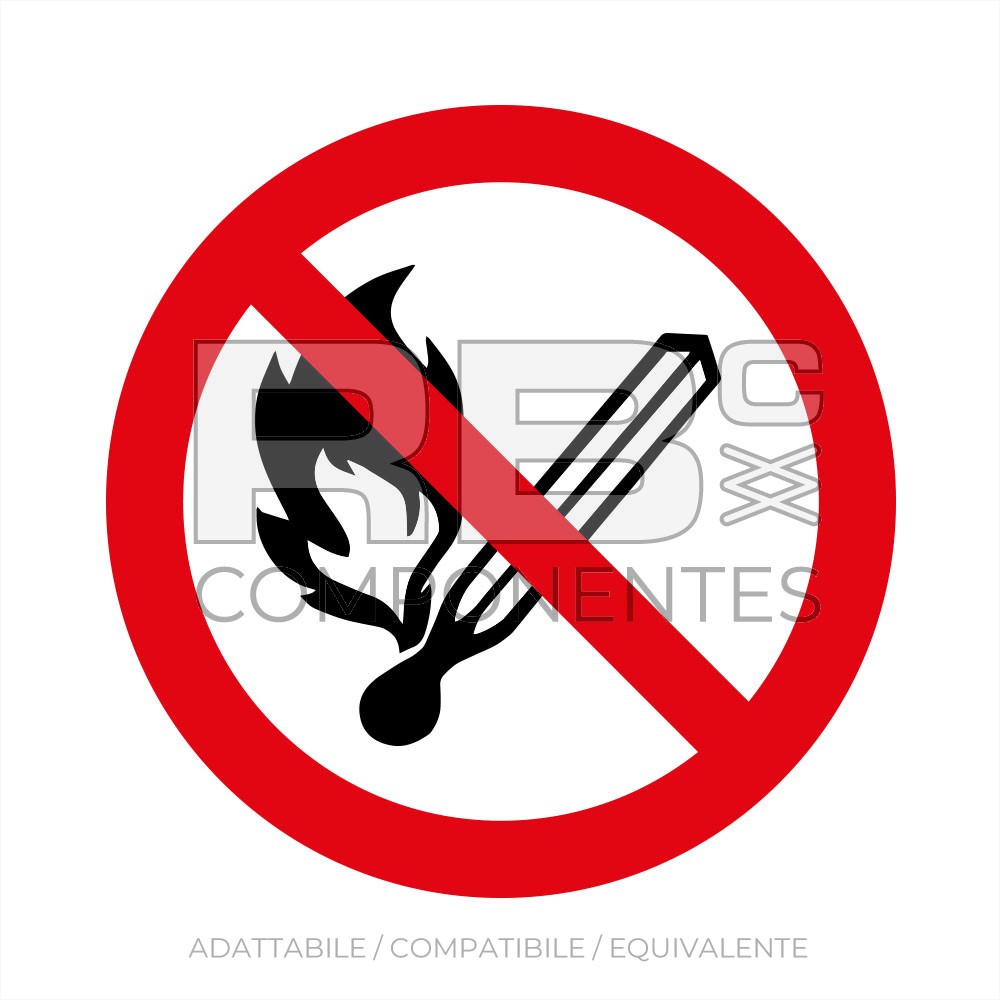 ADESIVO ISO 7010 - VIETATO ACCENDERE FUOCHI