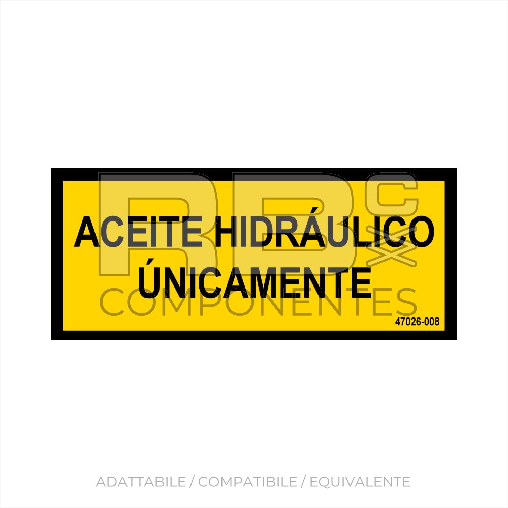 ADHESIVO ACEITE HIDRAULICO UNICAMENTE 275x75mm