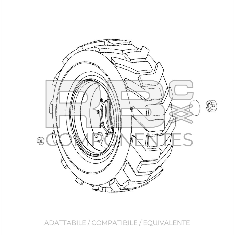 RUOTA , 8*8  ADATTABILE REF 54237