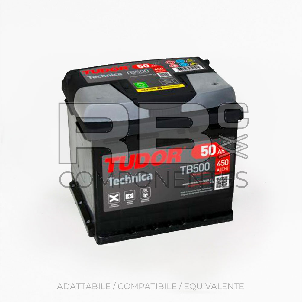 BATTERIA AVVIAM TUDOR TECHNICA 50AH 207x175x190