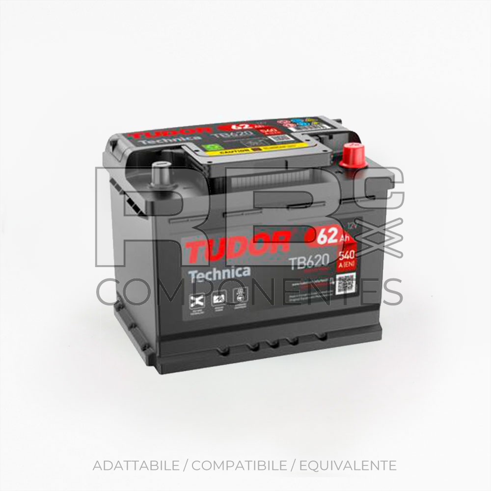 BATTERIA AVVIAM TUDOR TECHNICA 62AH 242x175x190