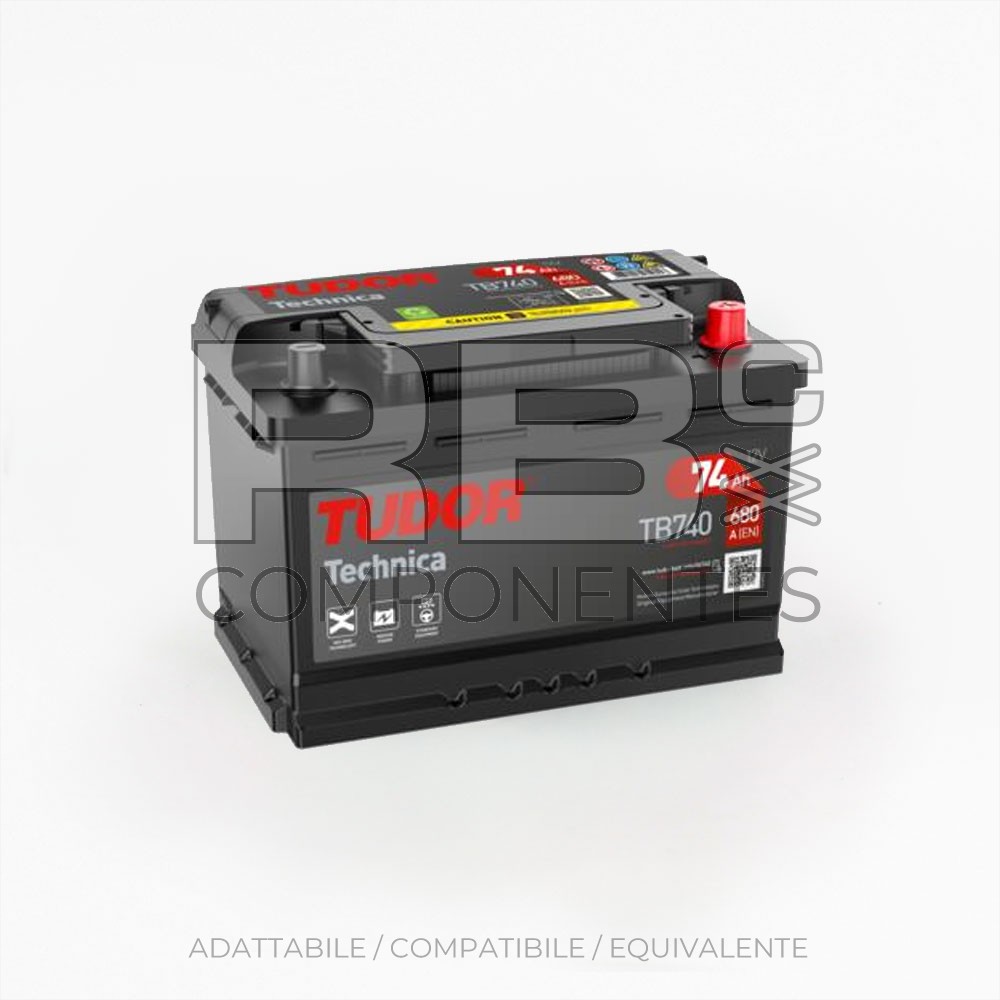 BATTERIA AVVIAM TUDOR TECHNICA 74AH 278x175x190