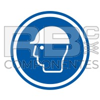 ADESIVO OBBLIGO USO DEL CASCO (ISO 7010) 90X90MM