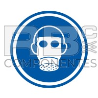 ADESIVO OBBLIGO USO MASCHERA (ISO 7010) 90x90MM