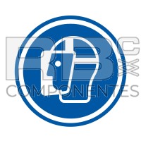 ADESIVO OBBLIGO USO PROTEZIONE (ISO 7010) 90x90MM