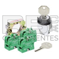 SELETTORE A CHIAVE 3 POS. CON SUPPORTO + 3 CONTATTI NO