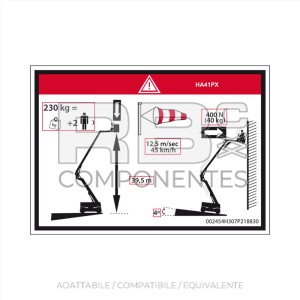 ADESIVO ALTEZZA PIANALE+CARICO PER 41PX