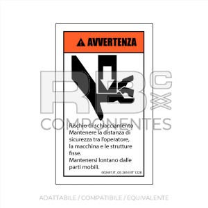 ADESIVO COMPATIBILE REF. GE 28161 122B (ITALIANO)