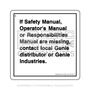 ADESIVO COMPATIBILE REF. GE  28176 (INGLESE)
