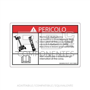 ADESIVO COMPATIBILE REF. GE 31060 (ITALIANO)