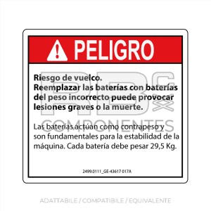 ADESIVO COMPATIBILE REF  REF. GE 43617SP_017A