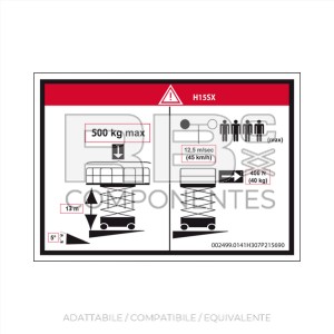 ADESIVO ALTEZZA PIANALE+CARICO PER H15SX