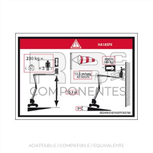 ADESIVO ALTEZZA PIANALE E CARICO HL-18SPX