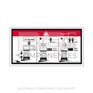 ADESIVO ALTEZZA PIANALE+CARICO PER C12