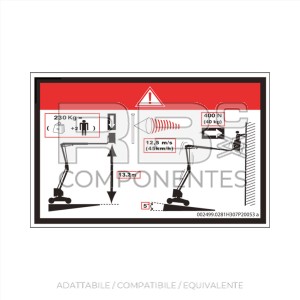 ADESIVO ALTEZZA PIANALE+CARICO PER 16X