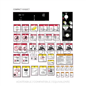 KIT ADESIVI AVVERT.+PERICOLO+FUNZIONE PER HL-C10