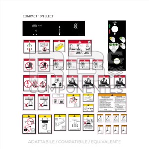KIT ADESIVI AVVERT.+PERICOLO+FUNZIONE PER HL-C10N